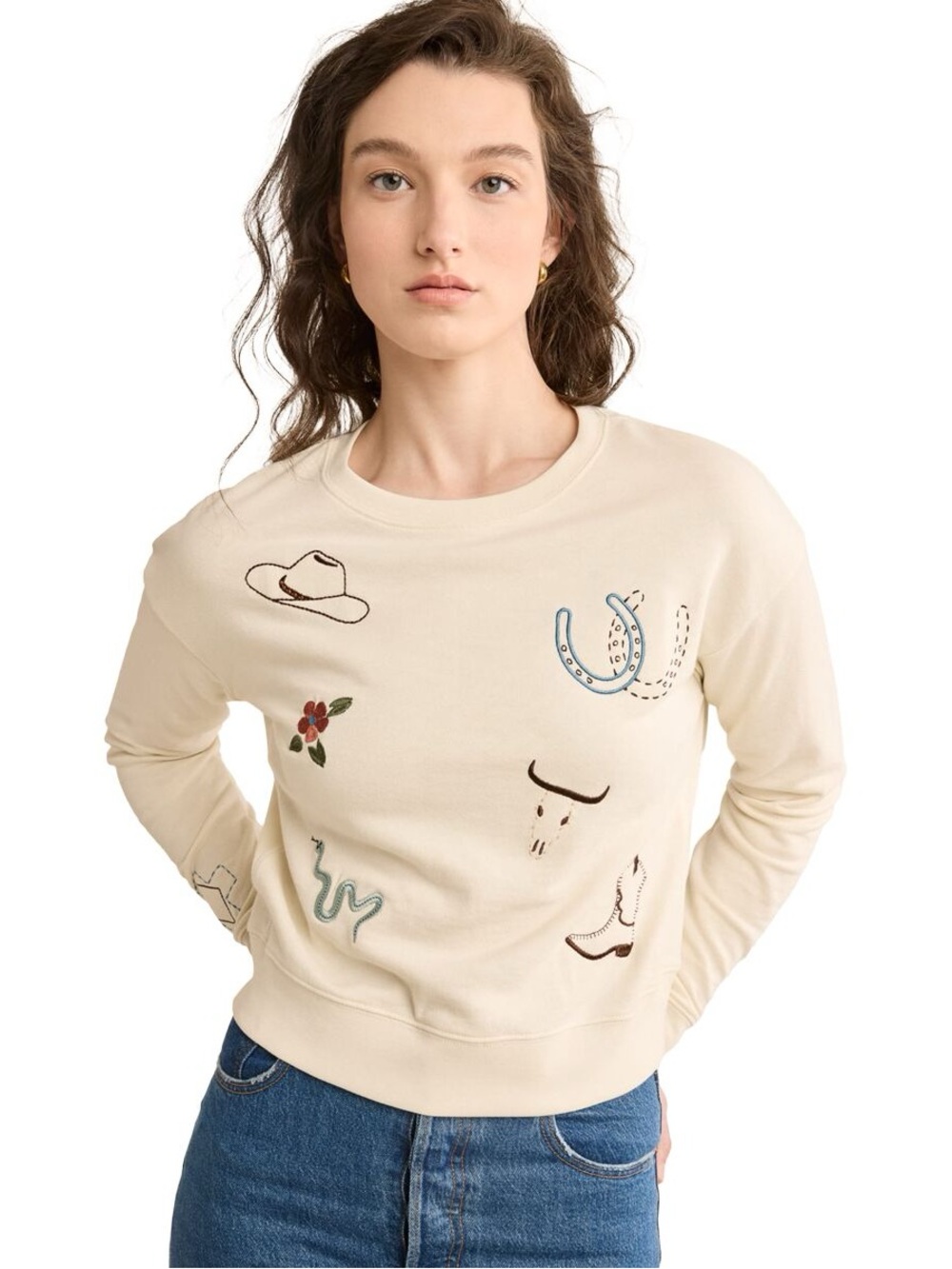 Pendleton Cream Embroidered Crewneck